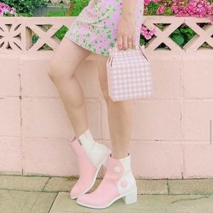 MCLC Balancing Act yin yang ankle boots